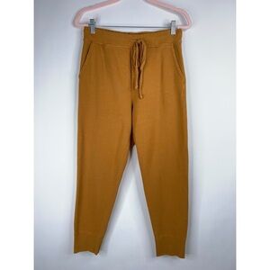 Nili Lotan Nolan Sweatpants Burnt Orange High Rise Distressed Ankle Cotton Small
